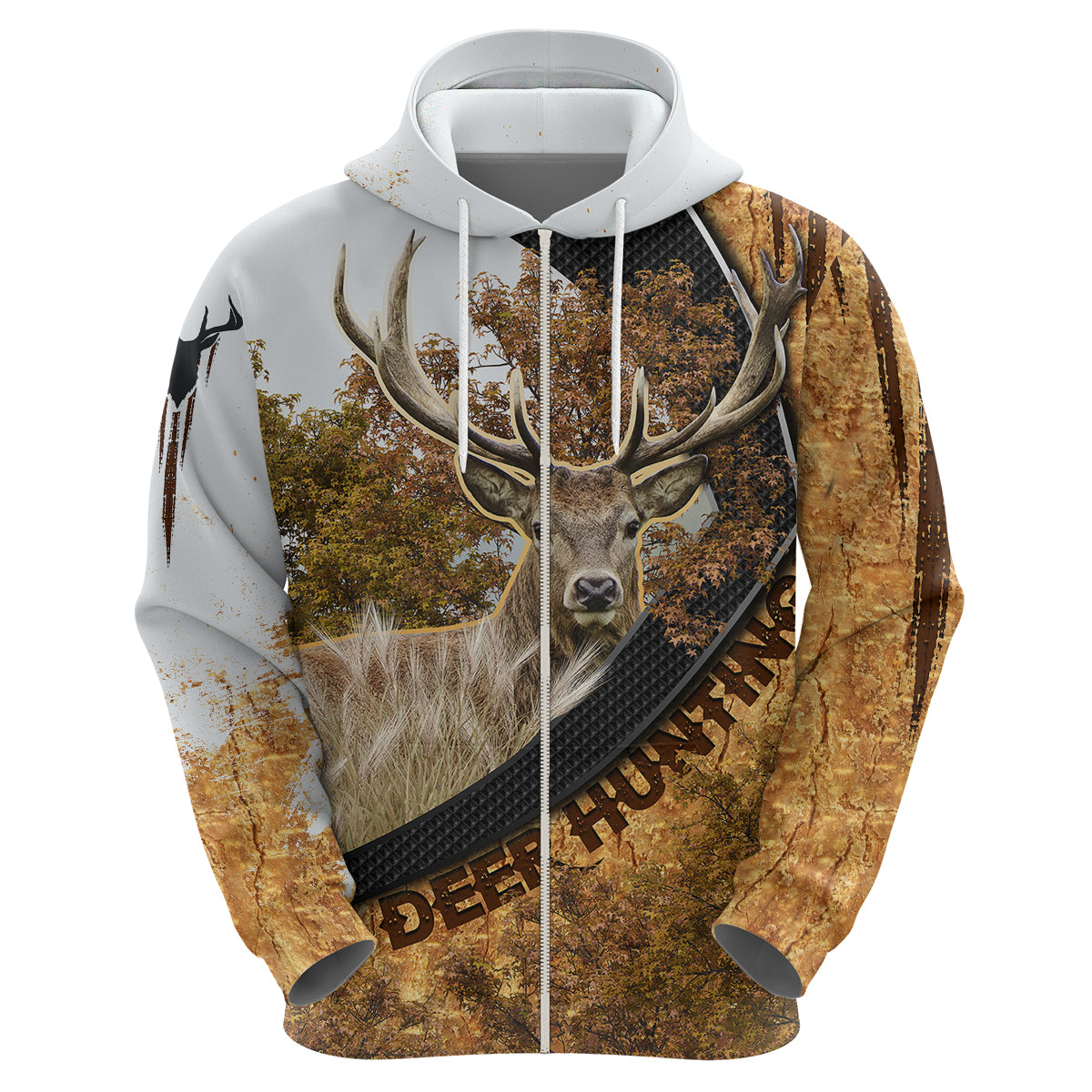Deer Hunting Autumn Forest Abstract Pattern Hoodie - Wonder Print Shop