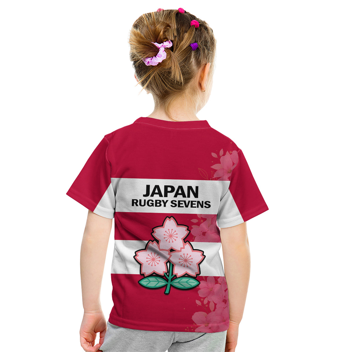 Japan Rugby 7s Japanese Cherry Blossom Kid T Shirt - Wonder Print Shop