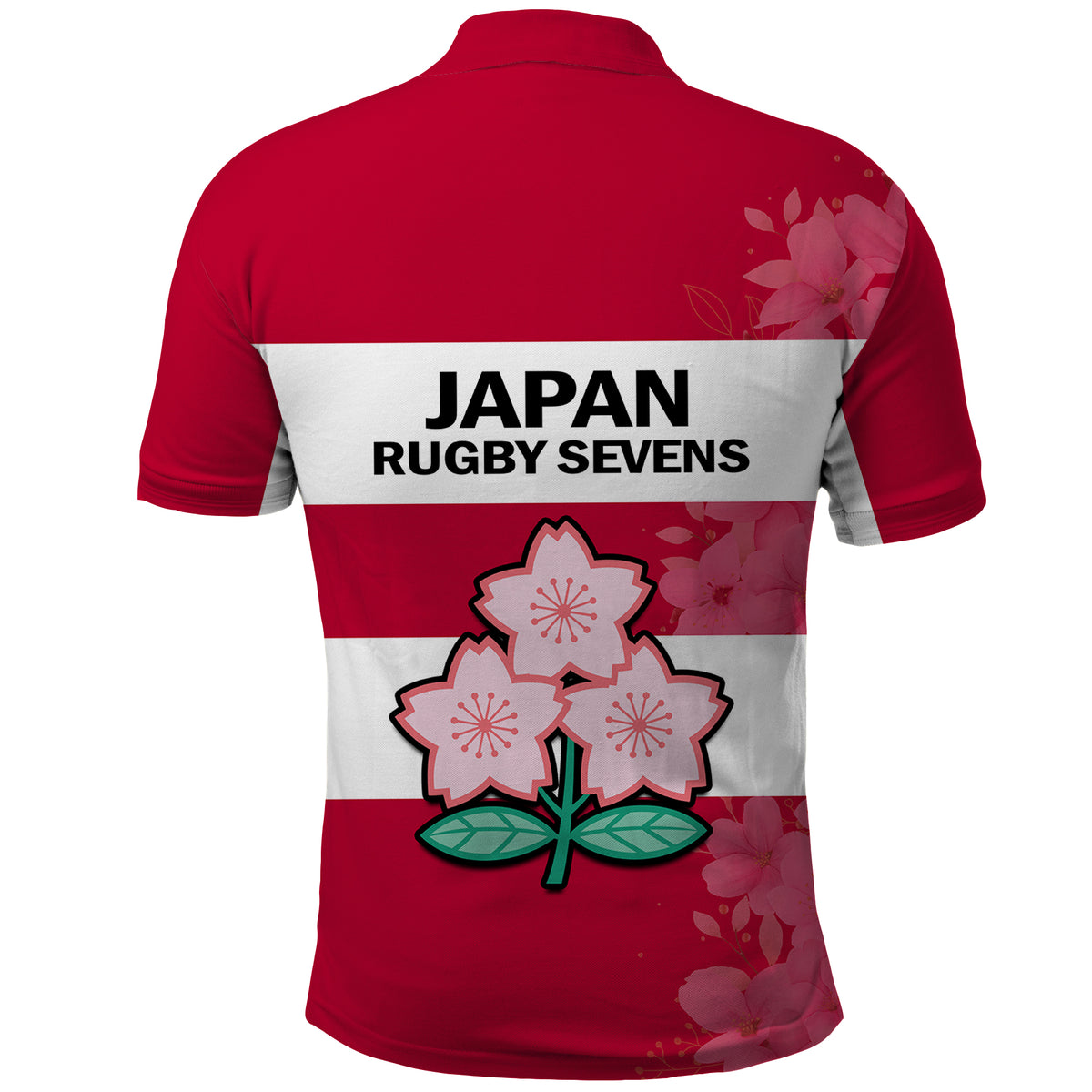 Japan Rugby 7s Japanese Cherry Blossom Polo Shirt - Wonder Print Shop