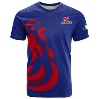 Custom France Rugby 7s 2023 Les Bleus Roosters T Shirt - Wonder Print Shop