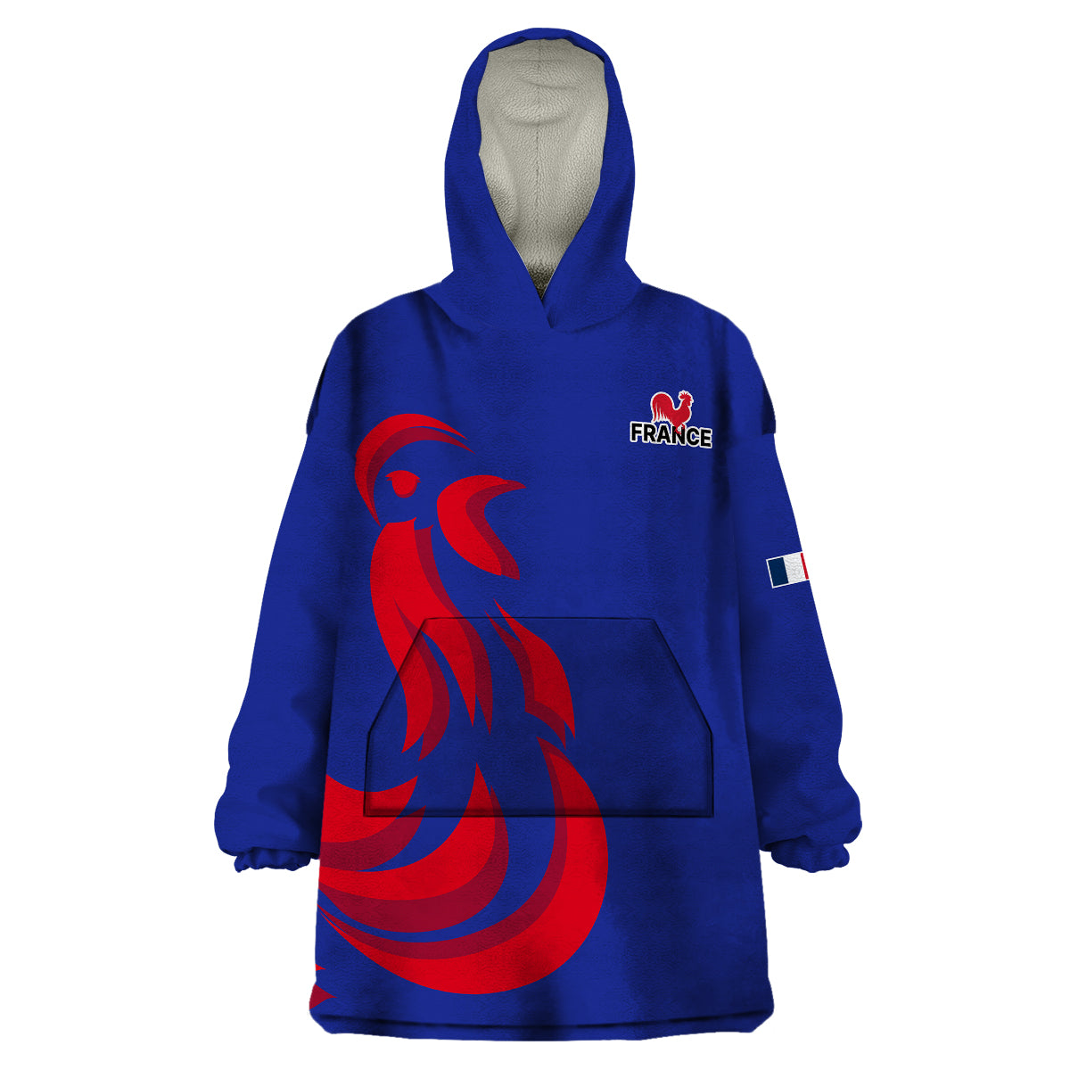 (Custom Personalised) France Rugby 7s 2023 Les Bleus Roosters Wearable Blanket Hoodie - Wonder Print Shop