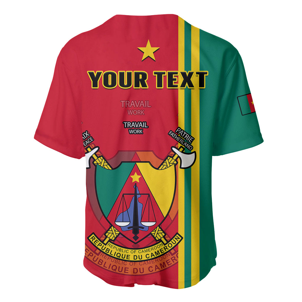 (Custom Personalised) Cameroon Happy Unity Day Cameroun Coat Of Arms Baseball Jersey - Wonder Print Shop