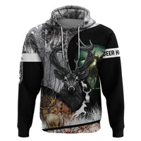 Deer Hunting A Mystical Deer With Large Antler Within A Forest Winter Forest Pattern Hoodie - Wonder Print Shop