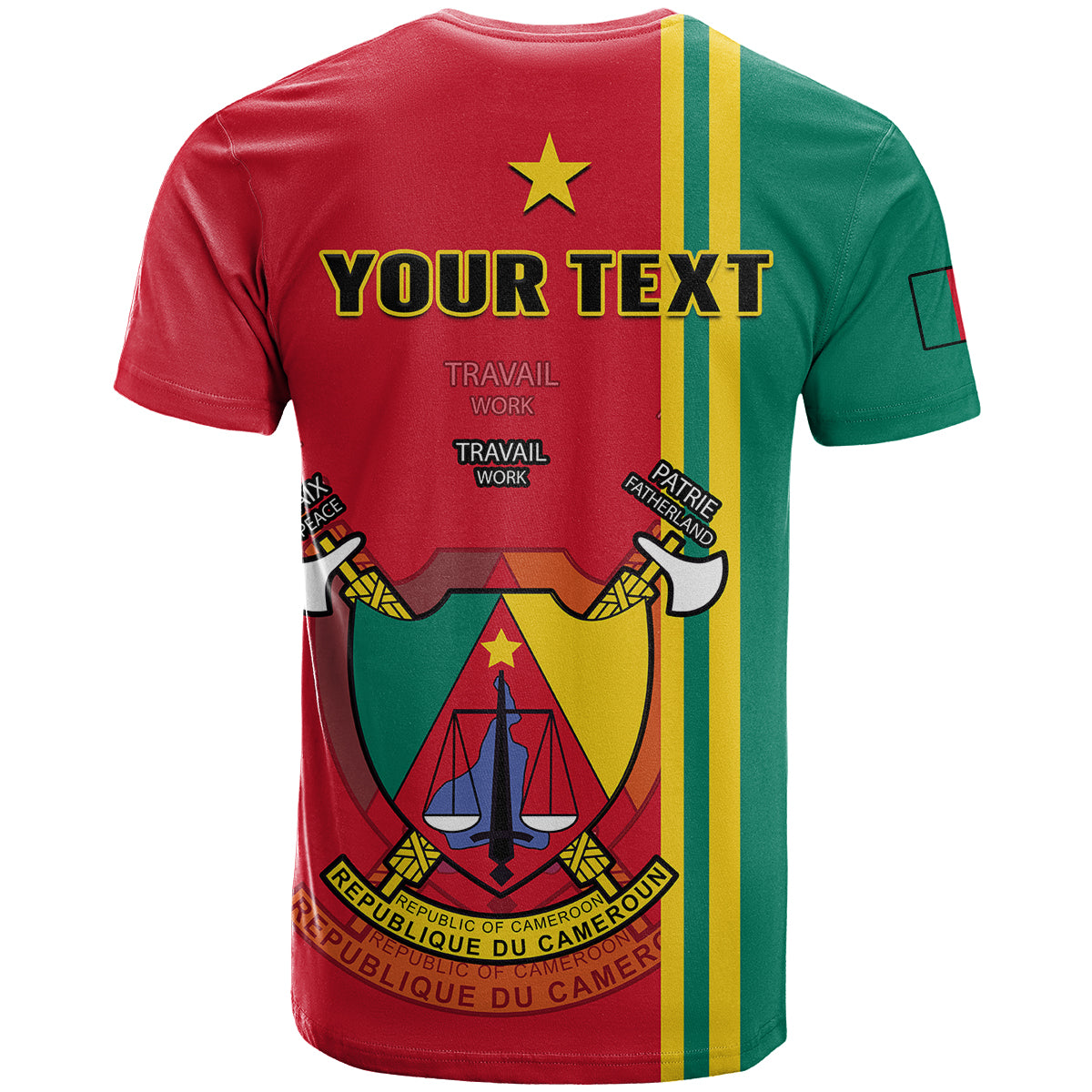 Custom Cameroon Happy Unity Day Cameroun Coat Of Arms T Shirt - Wonder Print Shop