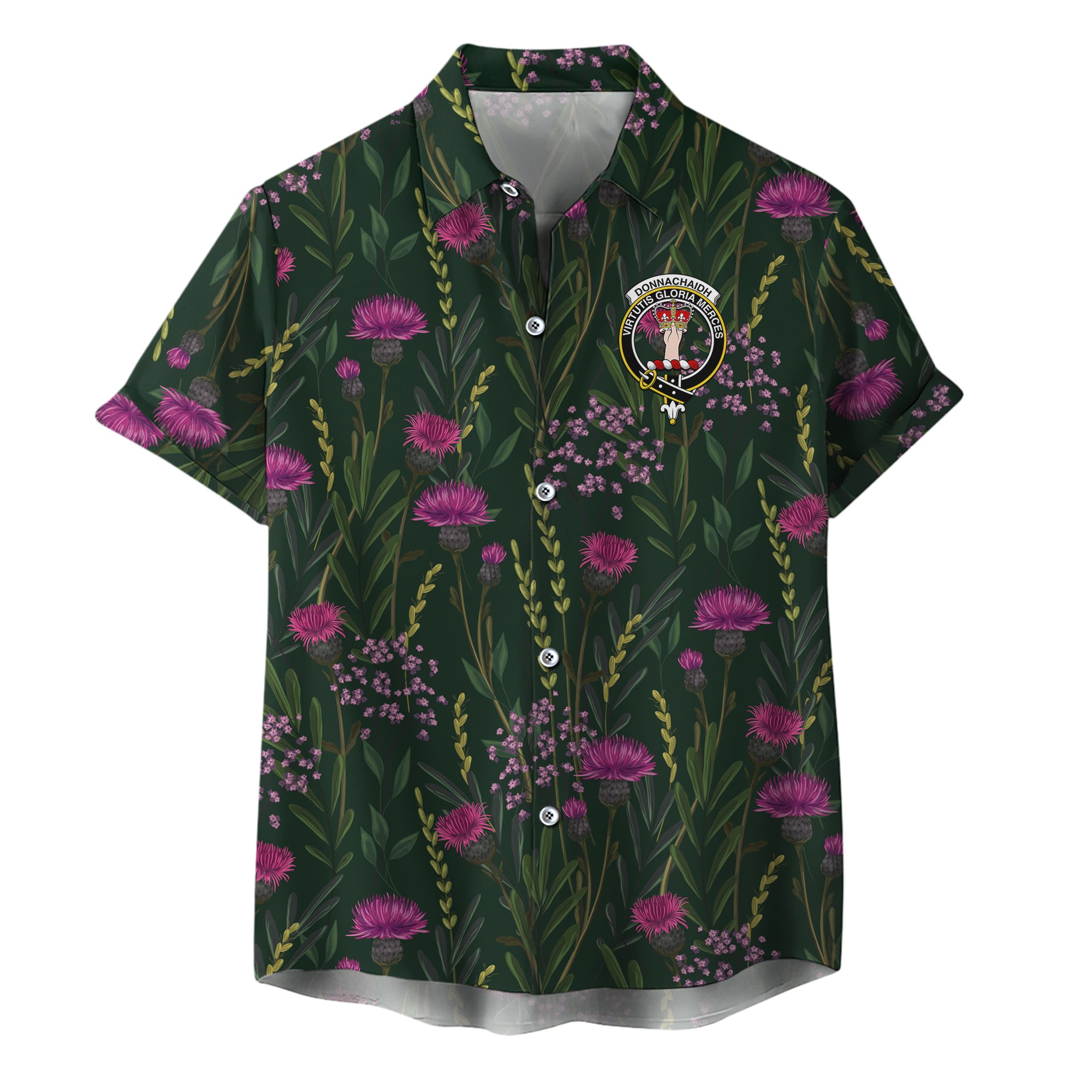 scottish-donnachaidh-clan-crest-thistle-hawaiian-shirt