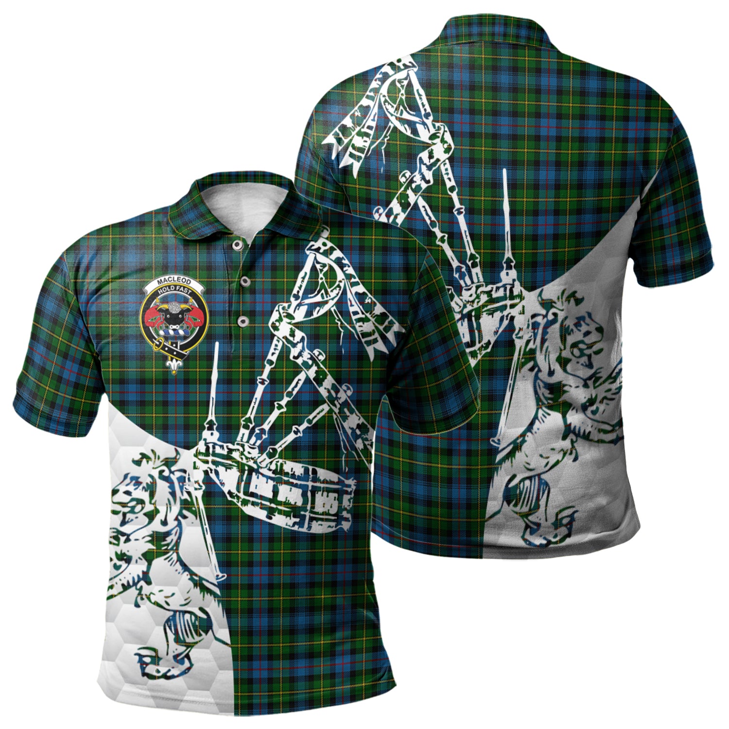 scottish-macleod-of-skye-clan-crest-tartan-polo-shirt-lion-and-bagpipes-style