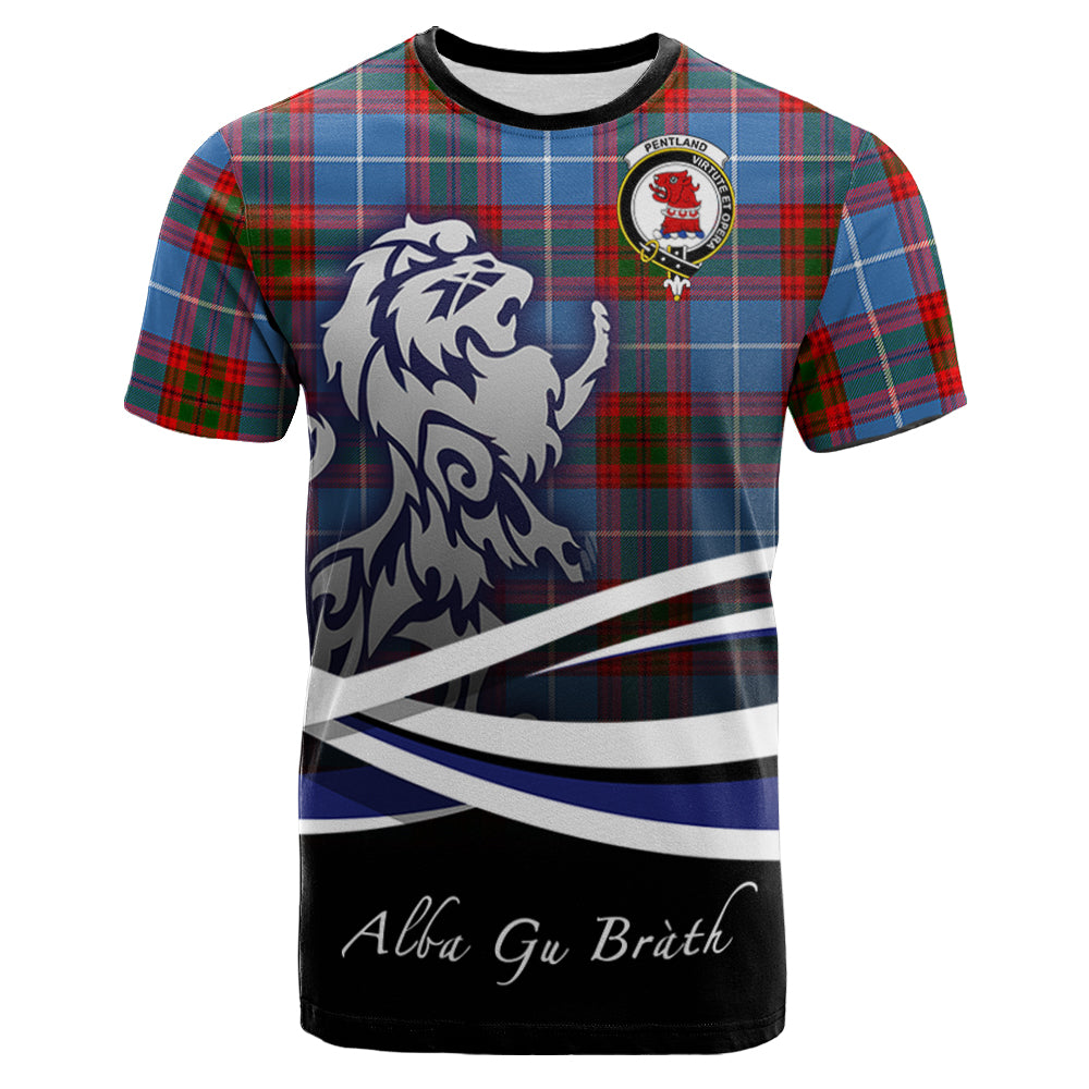 scottish-pentland-clan-crest-scotland-lion-tartan-t-shirt