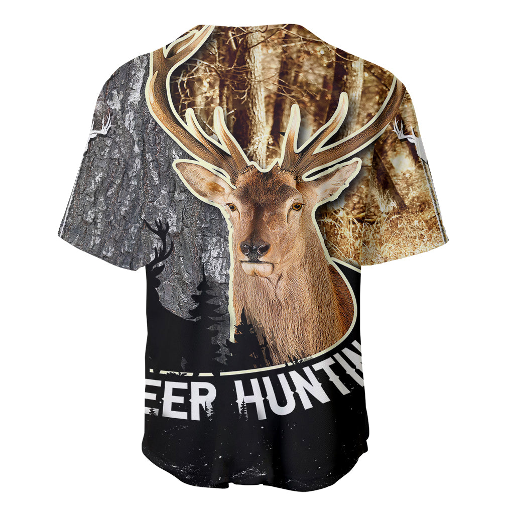 Deer Hunting Old Tree Bark Texture And Dry Broadleaf Forest Abstract Pattern Baseball Jersey - Wonder Print Shop