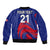 (Custom Personalised) France Rugby 7s 2023 Les Bleus Roosters Sleeve Zip Bomber Jacket - Wonder Print Shop