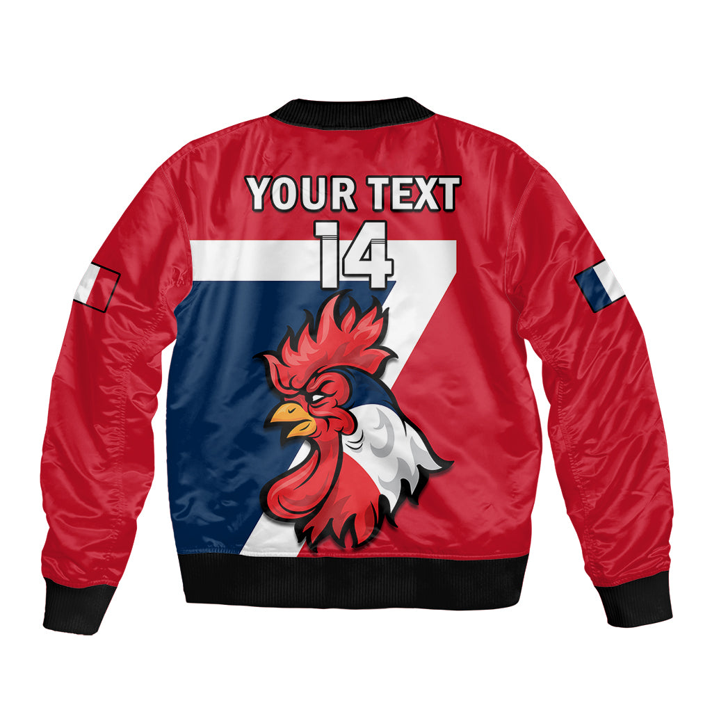 (Custom Text And Number) France Rugby 7s Sporty Style Sleeve Zip Bomber Jacket - Wonder Print Shop