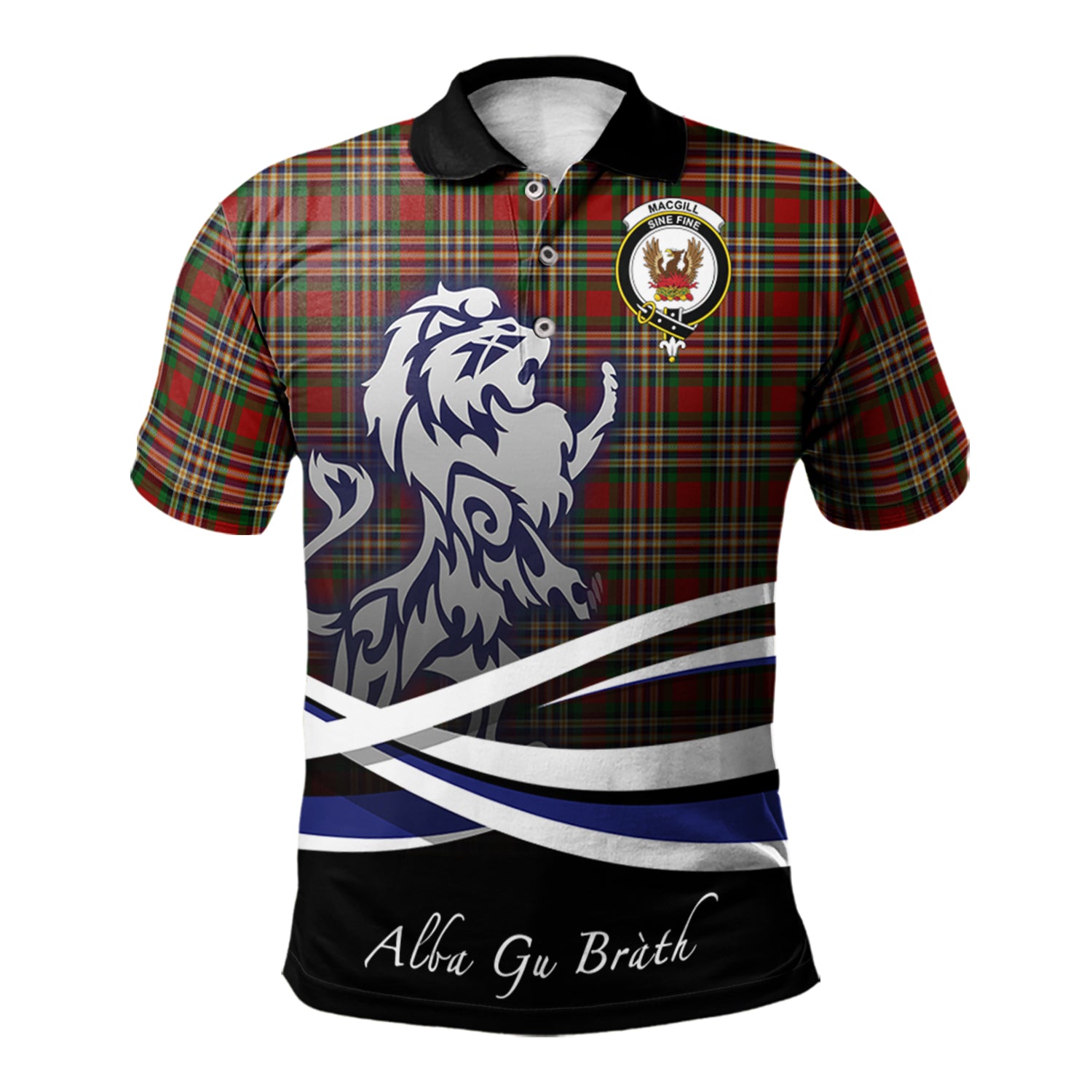 scottish-macgill-clan-crest-scotland-lion-tartan-polo-shirt