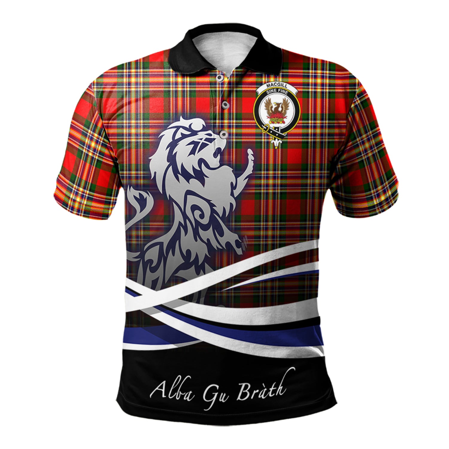 scottish-macgill-modern-clan-crest-scotland-lion-tartan-polo-shirt
