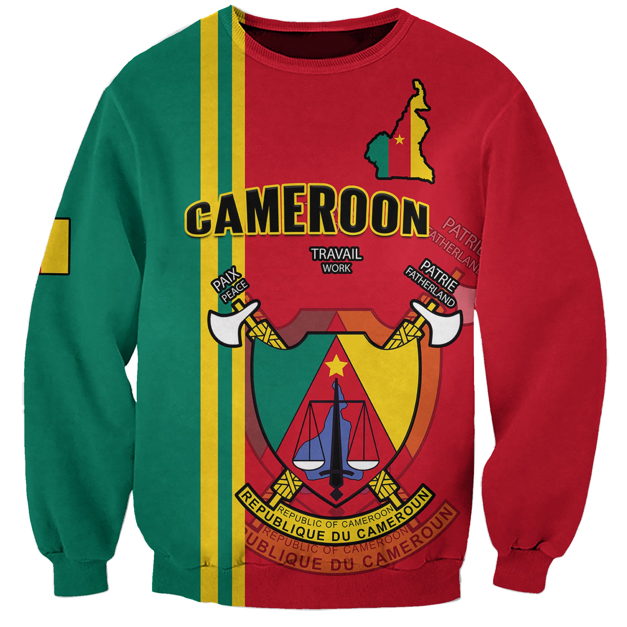 Cameroon Happy Unity Day Cameroun Coat Of Arms Sweatshirt - Wonder Print Shop
