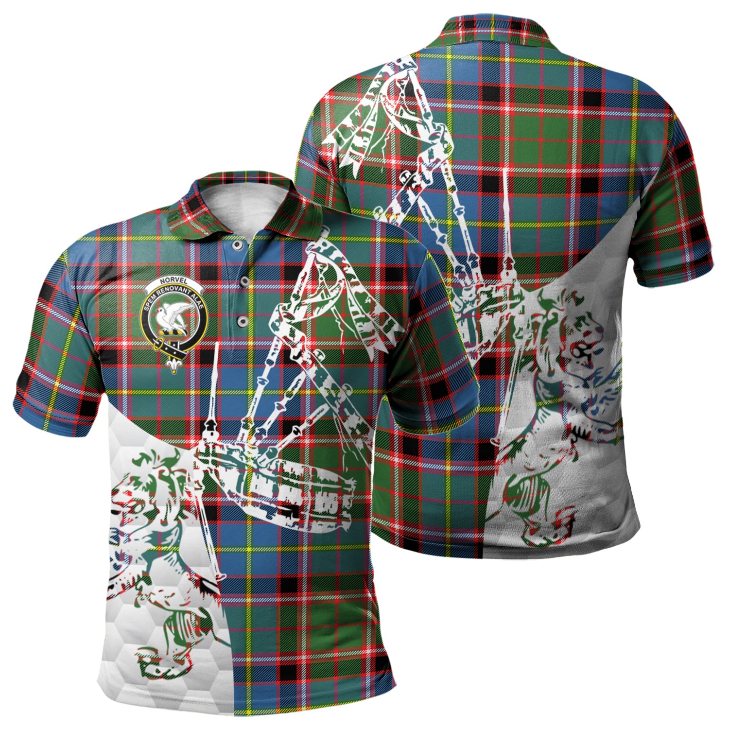scottish-norvel-clan-crest-tartan-polo-shirt-lion-and-bagpipes-style