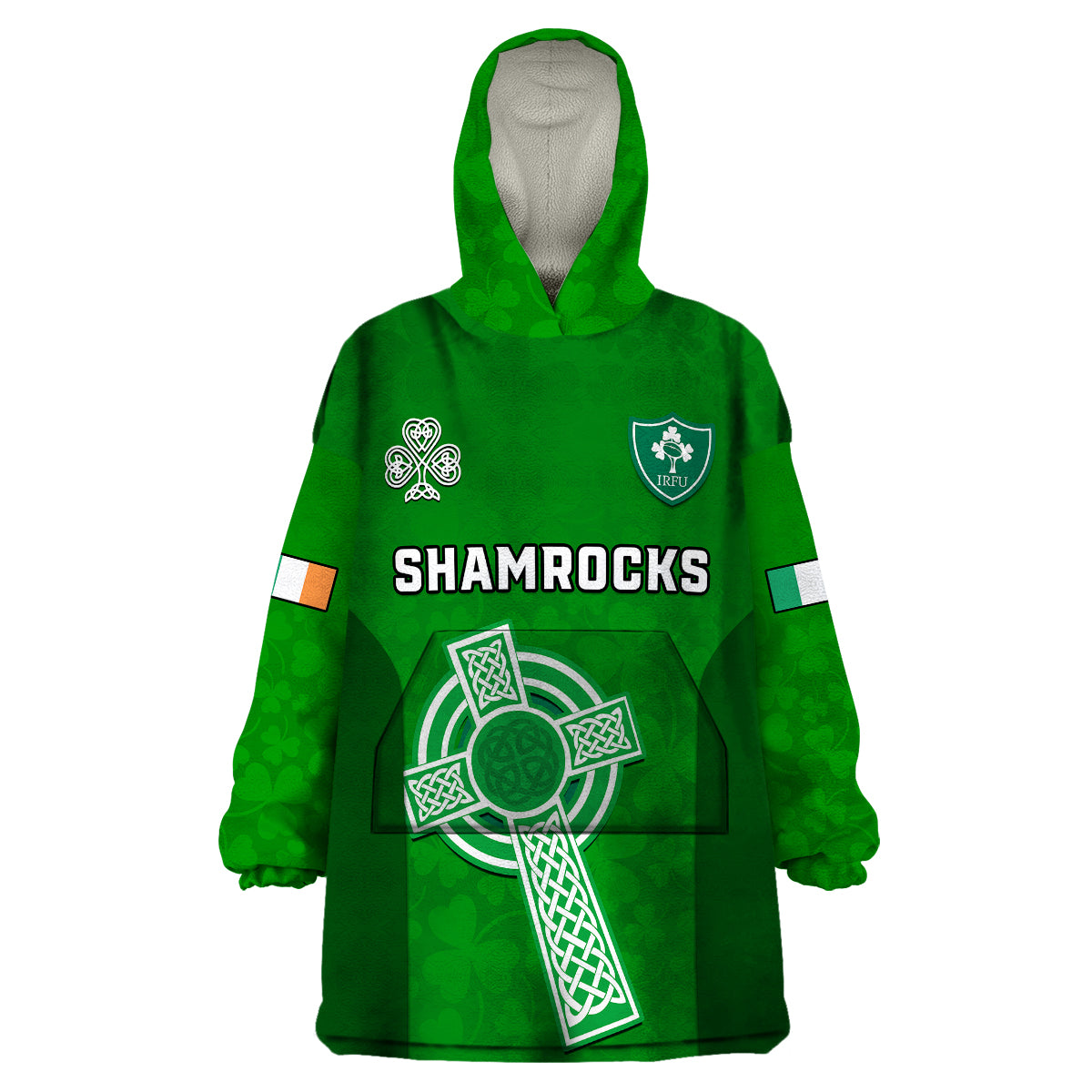 Ireland Rugby Go Shamrocks Wearable Blanket Hoodie - Wonder Print Shop