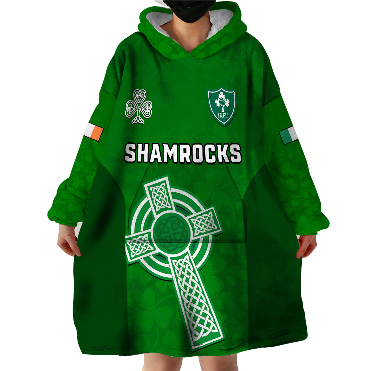 Ireland Rugby Go Shamrocks Wearable Blanket Hoodie - Wonder Print Shop