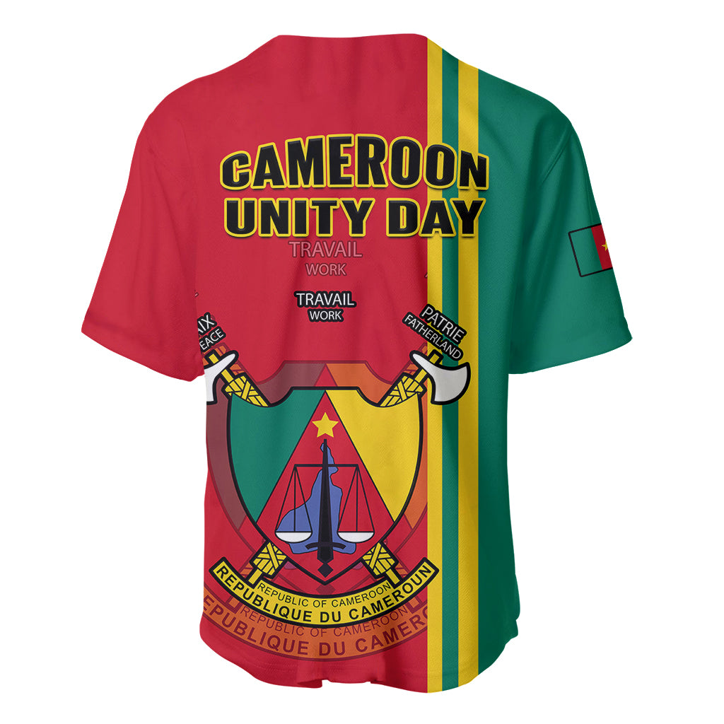 Cameroon Happy Unity Day Cameroun Coat Of Arms Baseball Jersey - Wonder Print Shop