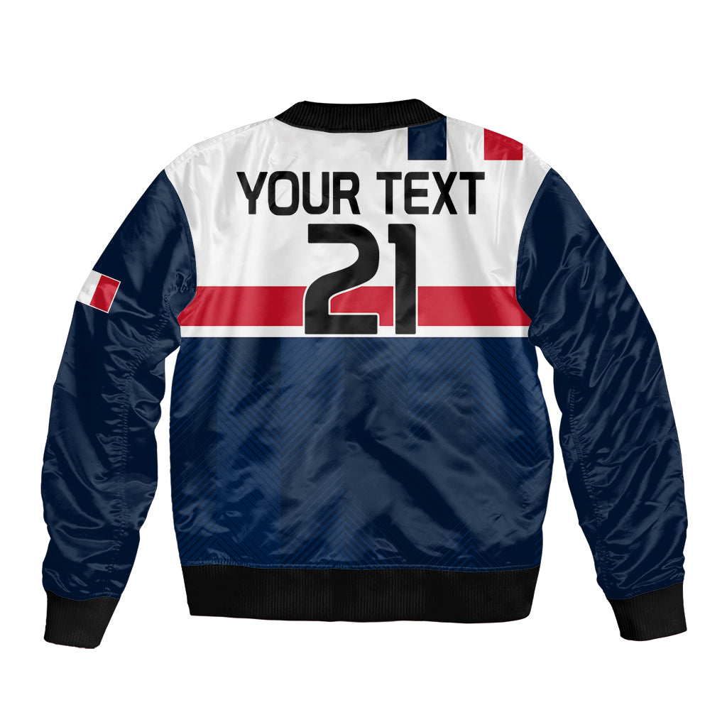 (Custom Personalised) France Rugby 7s Le XV de France Sleeve Zip Bomber Jacket - Wonder Print Shop