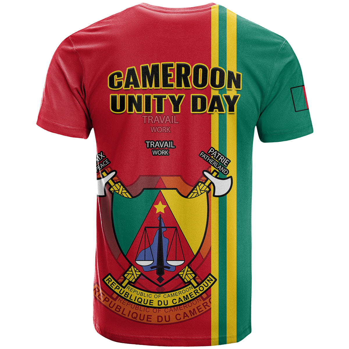 Cameroon Happy Unity Day Cameroun Coat Of Arms T Shirt - Wonder Print Shop