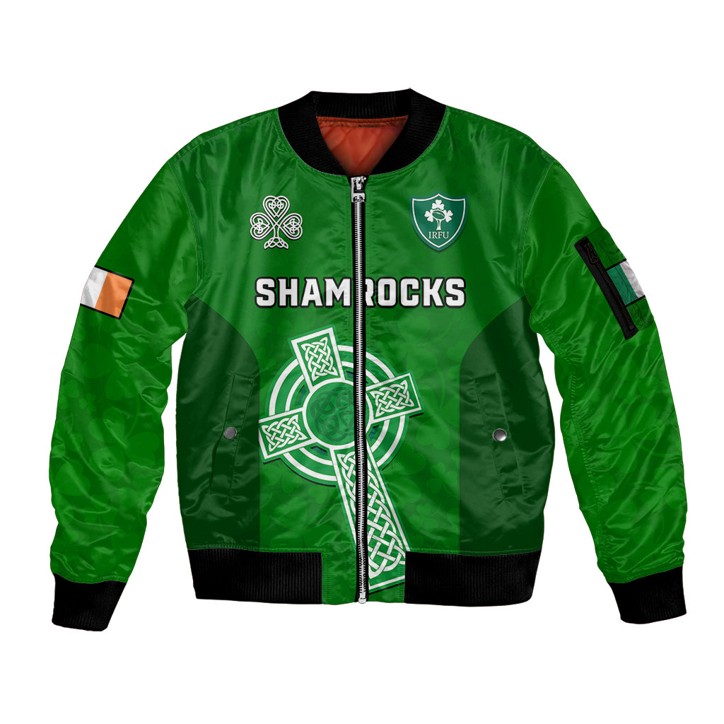 Ireland Rugby Go Shamrocks Sleeve Zip Bomber Jacket - Wonder Print Shop