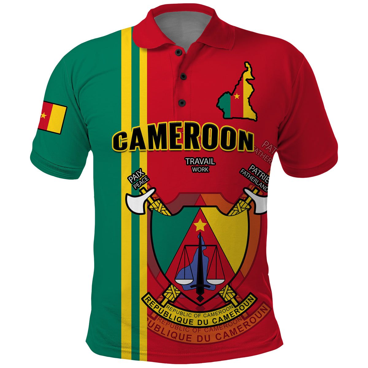 Cameroon Happy Unity Day Cameroun Polo Shirt Coat Of Arms - Wonder Print Shop