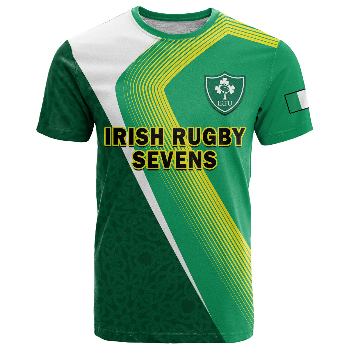 custom-text-and-number-ireland-rugby-7s-celtic-cross-shamrock-t-shirt
