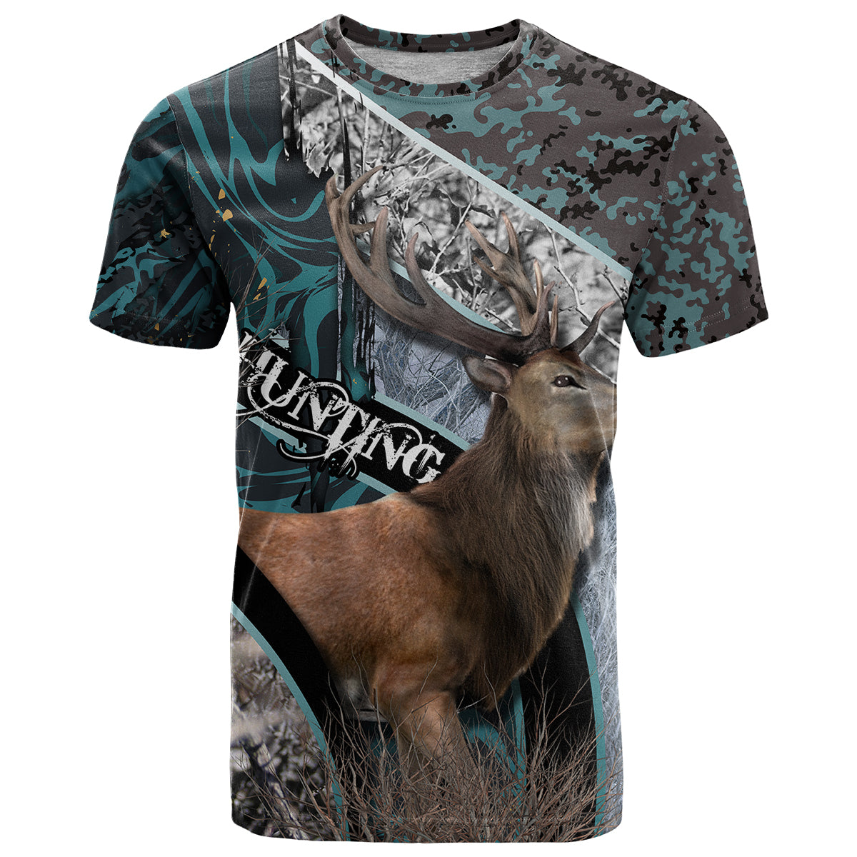 Deer Hunting Abstract Pattern T Shirt - Wonder Print Shop