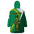 (Custom Text And Number) Ireland Rugby 7s Celtic Cross Shamrock Wearable Blanket Hoodie - Wonder Print Shop
