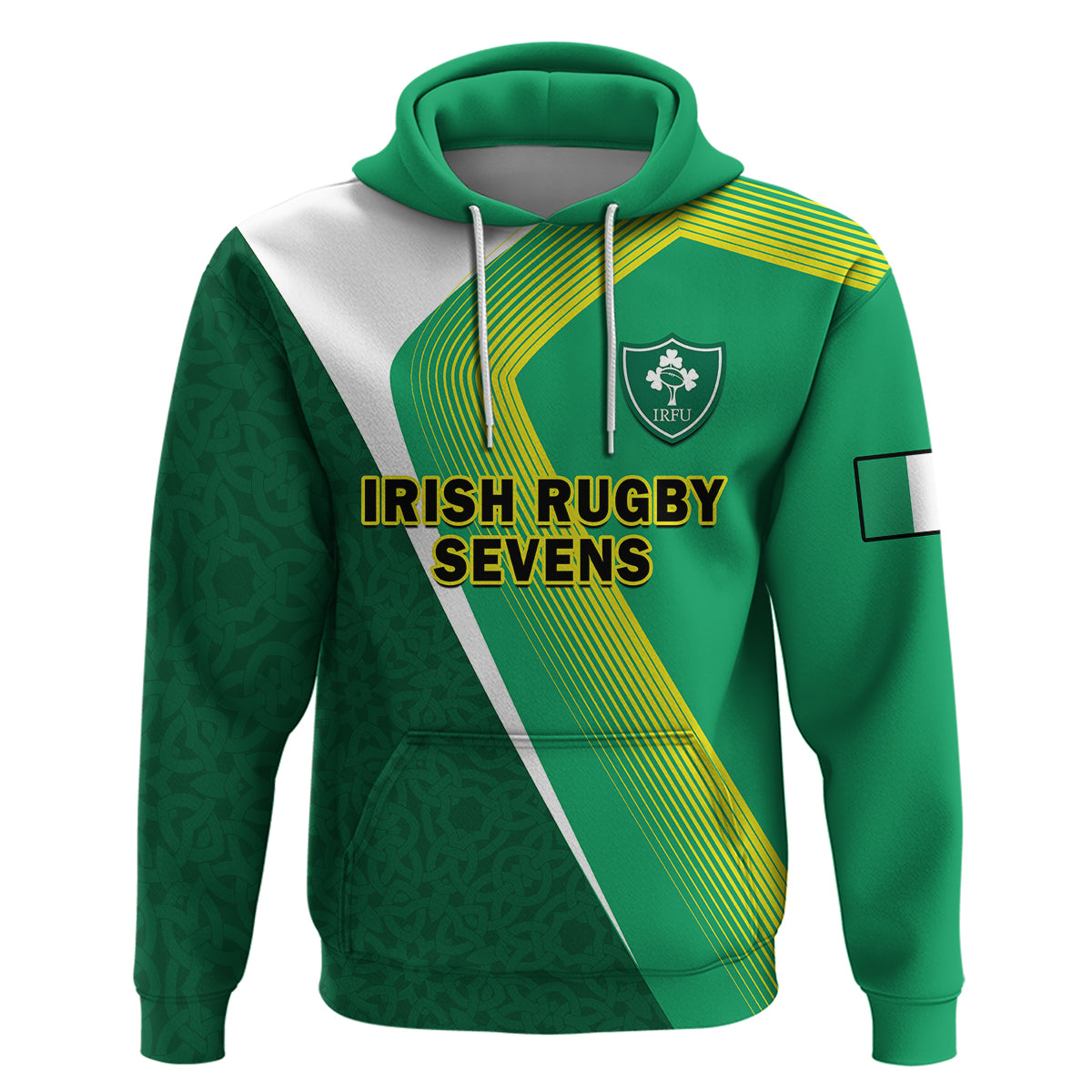 Custom Ireland Rugby 7s Celtic Cross Shamrock Hoodie - Wonder Print Shop