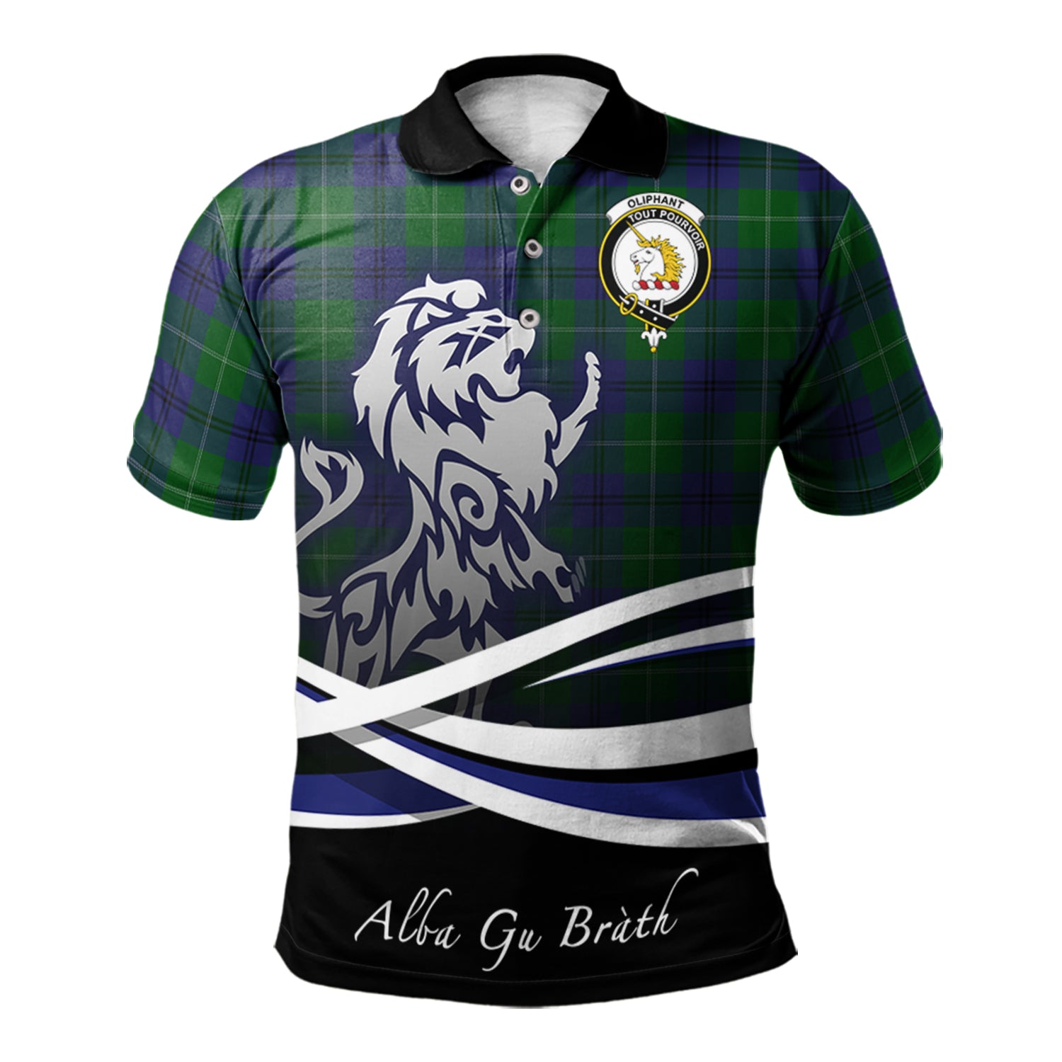 scottish-oliphant-clan-crest-scotland-lion-tartan-polo-shirt