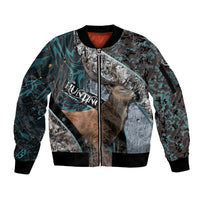 Deer Hunting Abstract Pattern Sleeve Zip Bomber Jacket - Wonder Print Shop