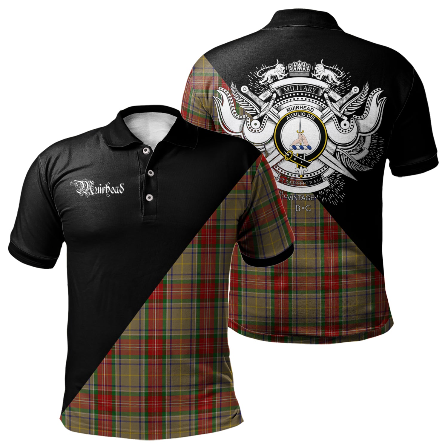 scottish-muirhead-old-clan-crest-military-logo-tartan-polo-shirt