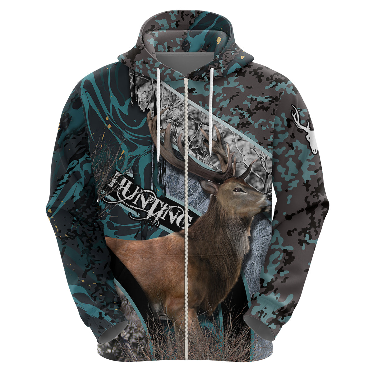 Deer Hunting Abstract Pattern Hoodie - Wonder Print Shop