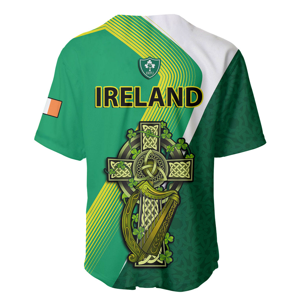 Ireland Rugby 7s Celtic Cross Shamrock Baseball Jersey - Wonder Print Shop
