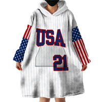 (Custom Personalised) United States 2023 Baseball Classic Uniform USA Flag Wearable Blanket Hoodie - Wonder Print Shop