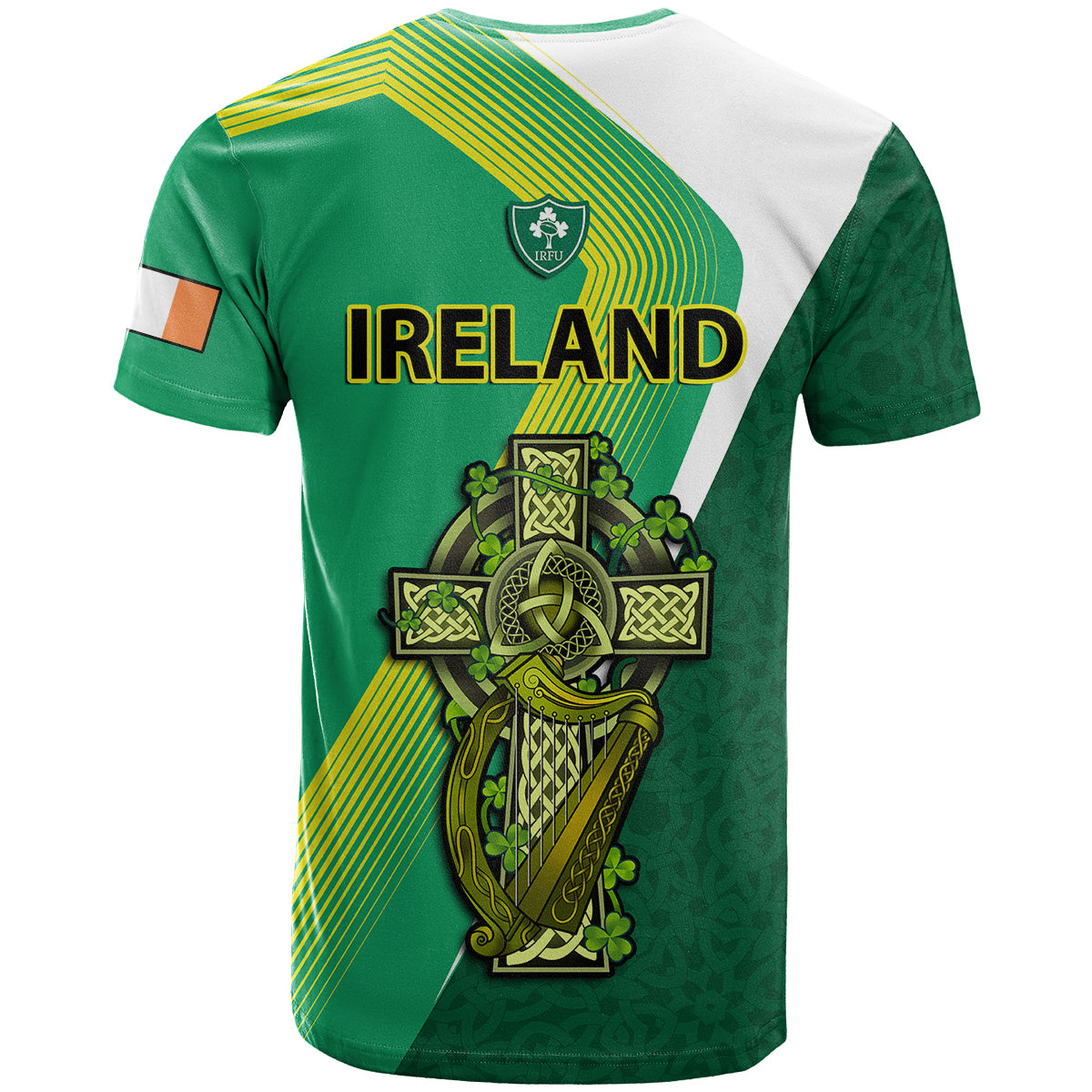 Ireland Rugby 7s Celtic Cross Shamrock T Shirt - Wonder Print Shop
