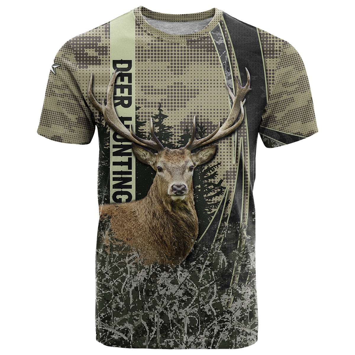 Deer Hunting Camouflaged Modern Abstract T Shirt - Wonder Print Shop