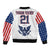 (Custom Personalised) United States 2023 Baseball Classic Uniform USA Flag Sleeve Zip Bomber Jacket - Wonder Print Shop
