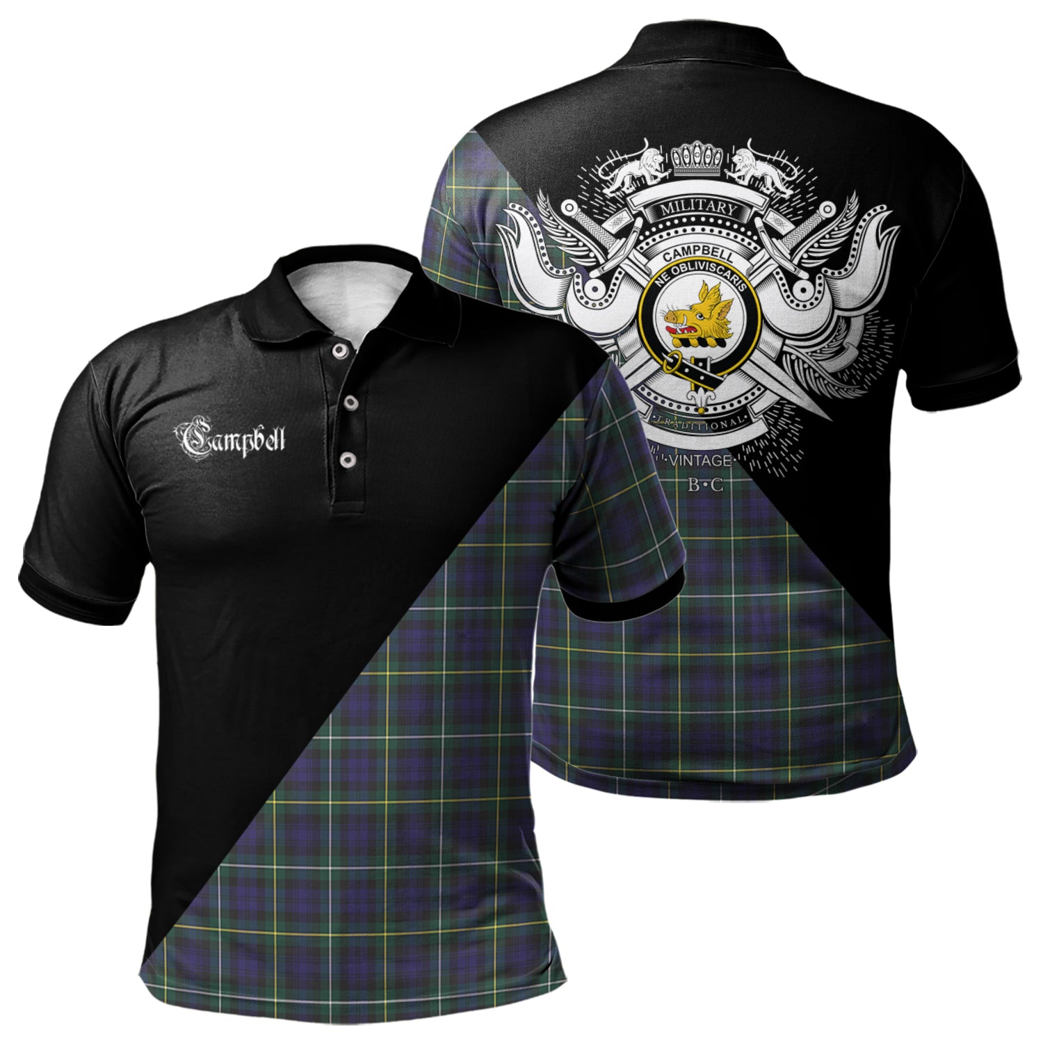 scottish-campbell-argyll-modern-clan-crest-military-logo-tartan-polo-shirt