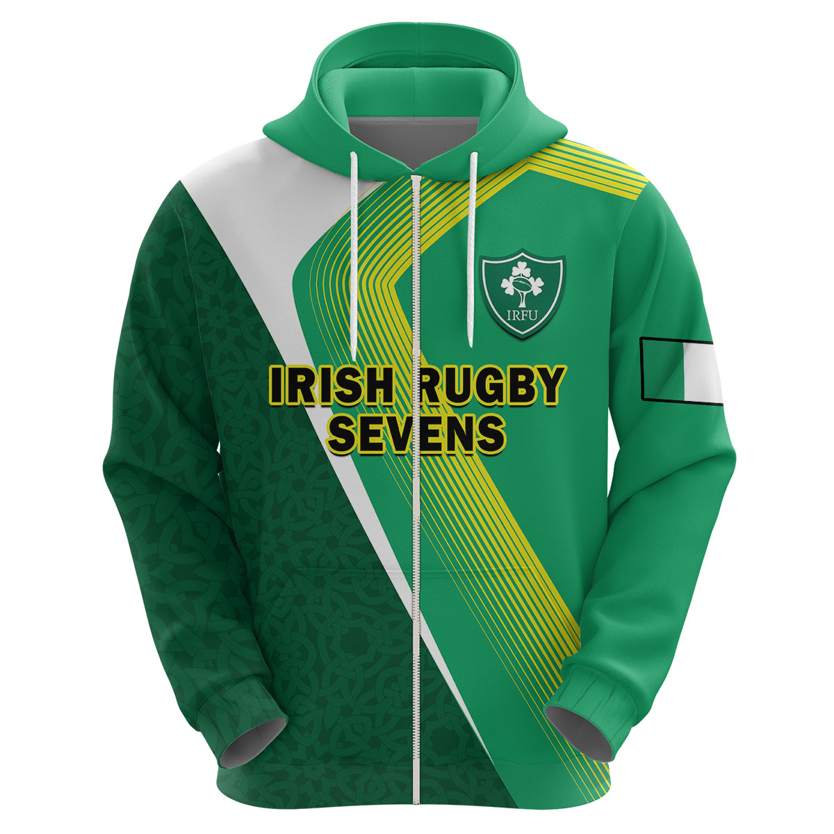 Ireland Rugby 7s Celtic Cross Shamrock Hoodie - Wonder Print Shop