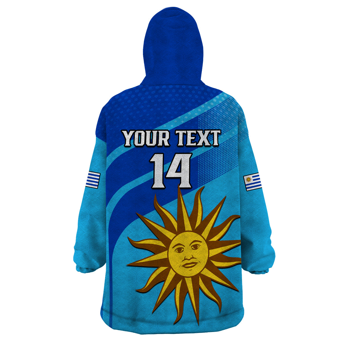 (Custom Text And Number) Uruguay Rugby 7s Sporty Style Wearable Blanket Hoodie - Wonder Print Shop