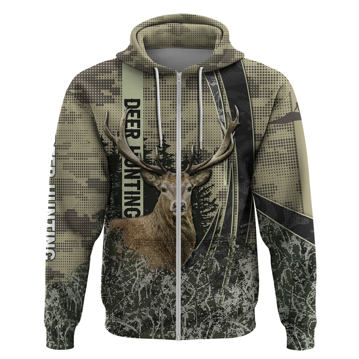 Deer Hunting Camouflaged Modern AbstracHoodie - Wonder Print Shop