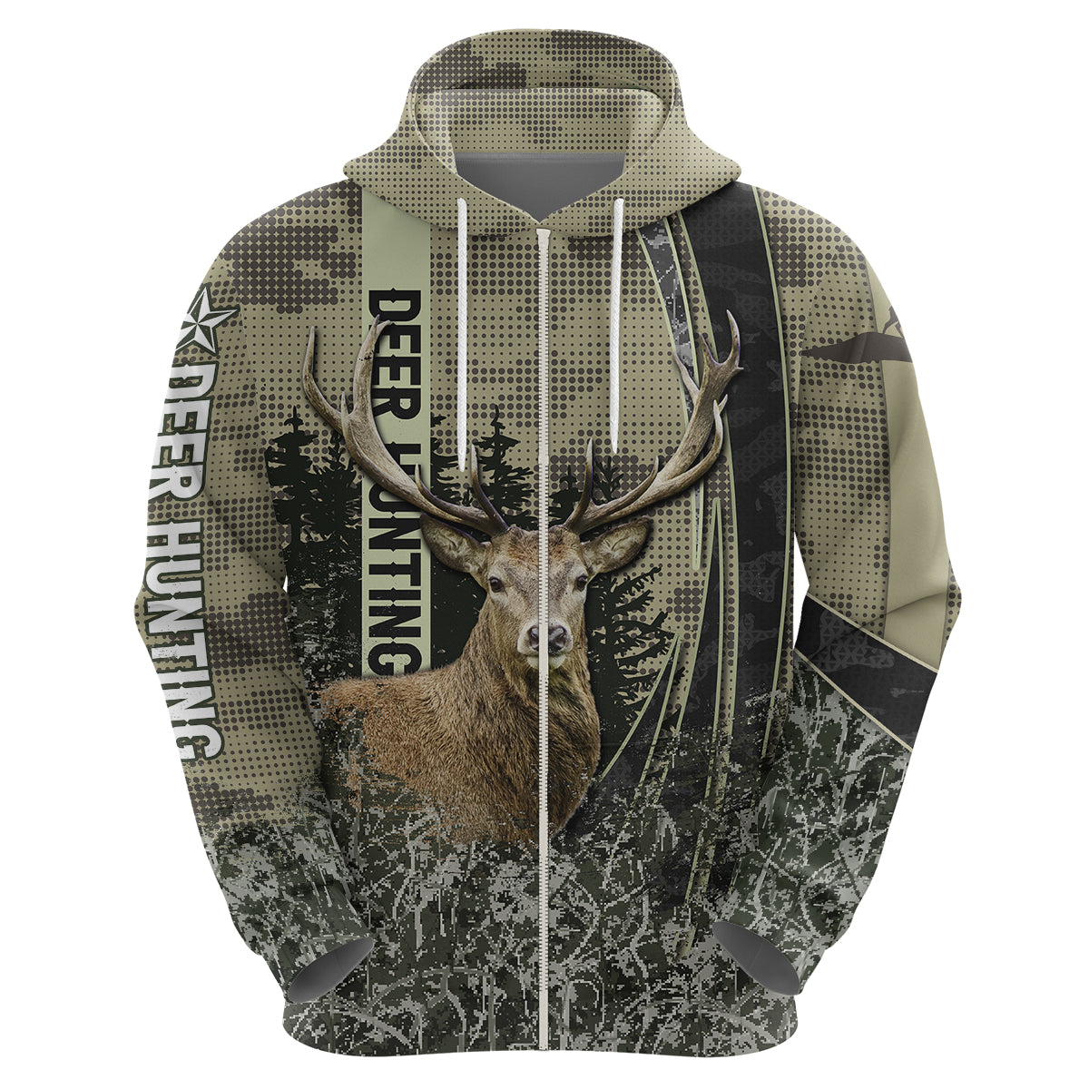 Deer Hunting Camouflaged Modern AbstracHoodie - Wonder Print Shop