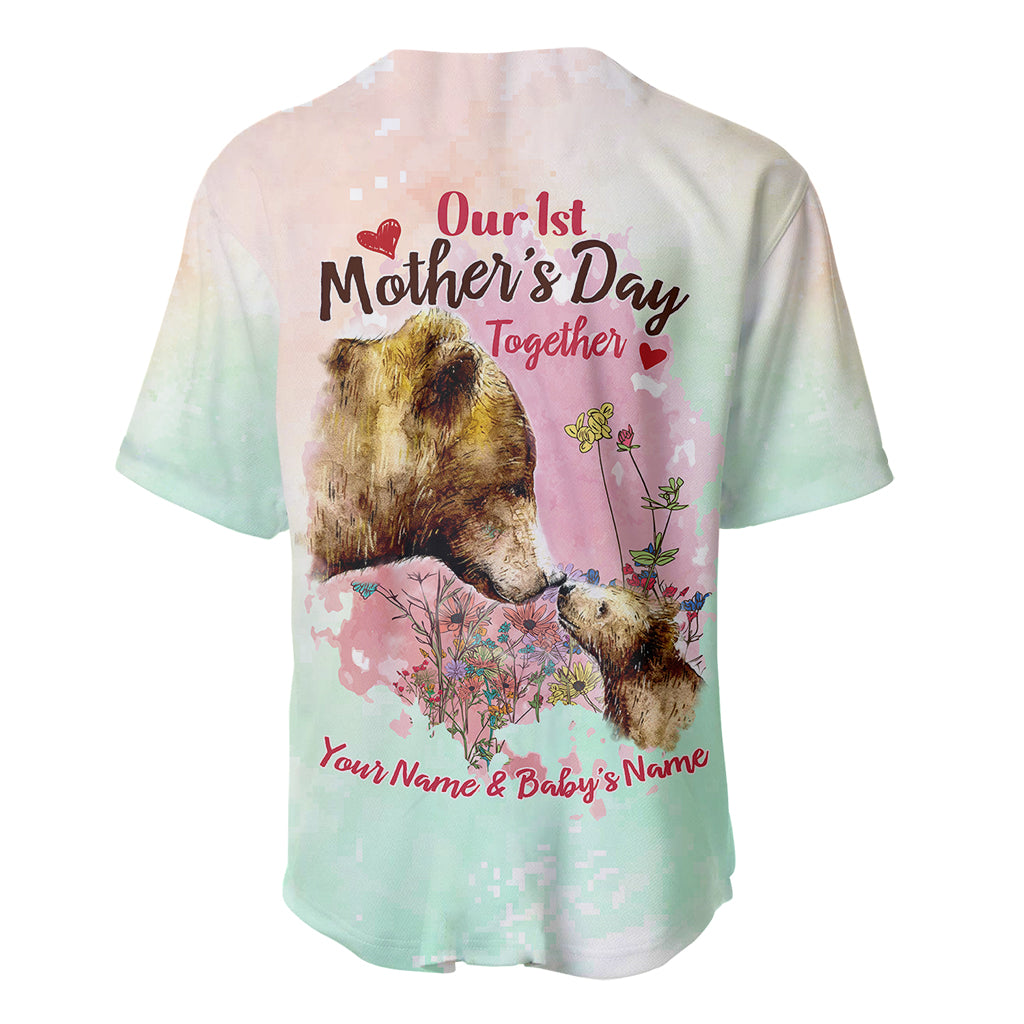 Personalised Mama Bear US Flag First Mother's Day Together Baseball Jersey TS07 - Wonder Print Shop