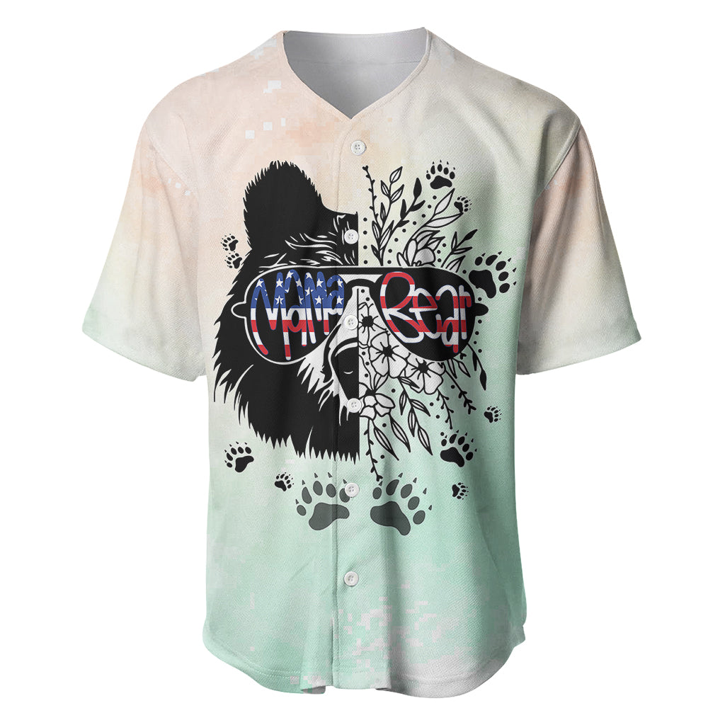 Personalised Mama Bear US Flag First Mother's Day Together Baseball Jersey TS07 - Wonder Print Shop