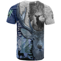 Deer Hunting Stag In The Night Abstract Pattern T Shirt - Wonder Print Shop
