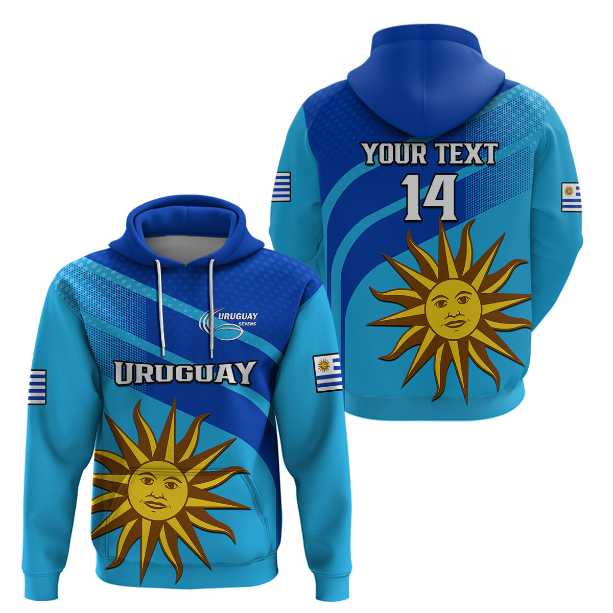 Custom Uruguay Rugby 7s Sporty Style Hoodie - Wonder Print Shop