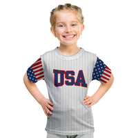 United States 2023 Baseball Classic Uniform USA Flag Kid T Shirt - Wonder Print Shop
