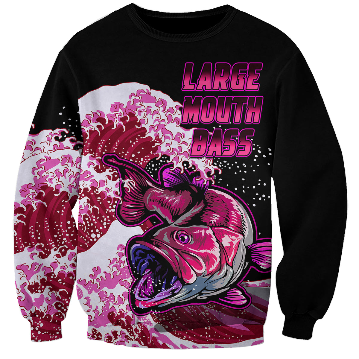 Largemouth Bass Fishing Red Sweatshirt - Wonder Print Shop