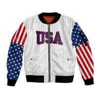 United States 2023 Baseball Classic Uniform USA Flag Sleeve Zip Bomber Jacket - Wonder Print Shop